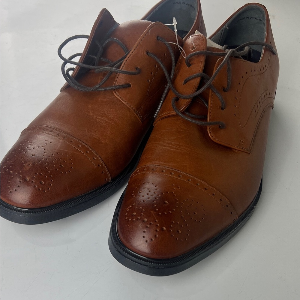Johnston & Murphy Tan Leather Oxfords
